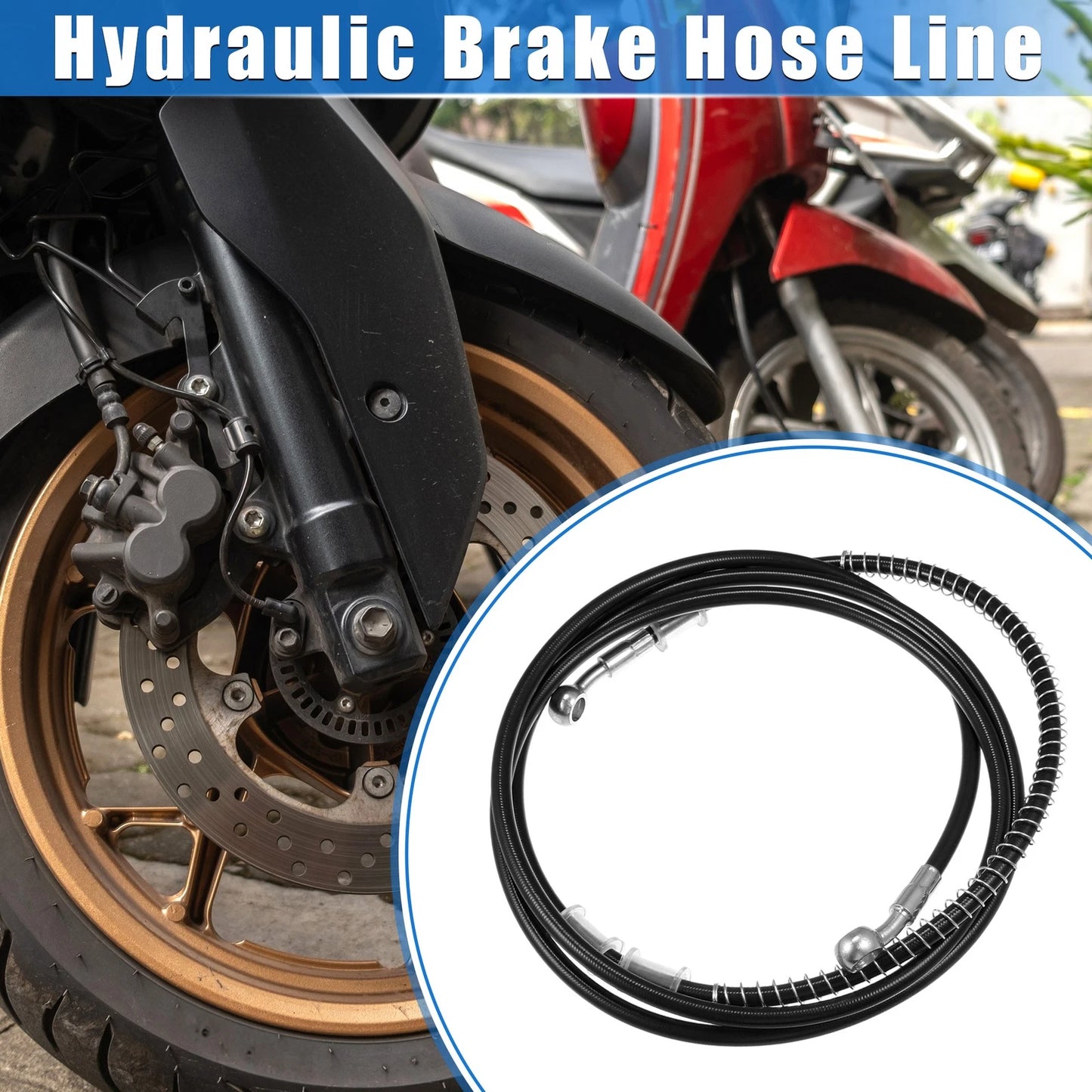 Hydraulic Brake Hose Line Pipeline 220cm 10mm 0.39" for Motorcycle