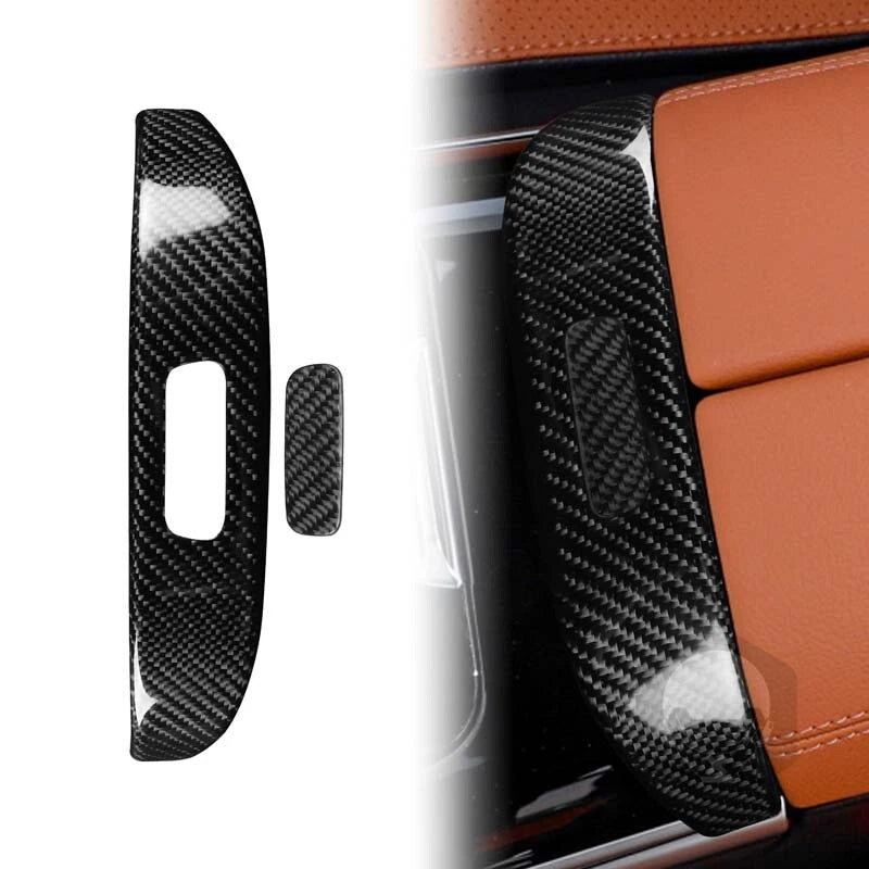 Real Carbon Fiber Armrest Box Switch Cover Trim for Benz C-Class W206 2022+
