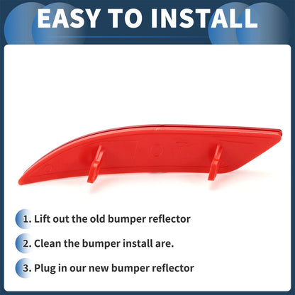 Bumper Reflector for Ford Fiesta Sedan Red Rear Right (2009-2012)