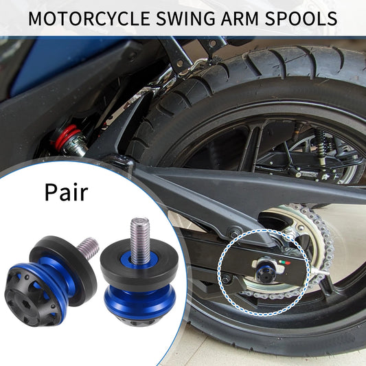 Pair Swingarm Spool 10mm CNC Swing Arm Sliders Stand Blue for Motorbike