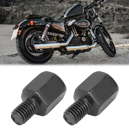 2 x M10 LH to M8 LH Black Motorcycle Rearview Mirrors Adapter Bolt Screw Metal