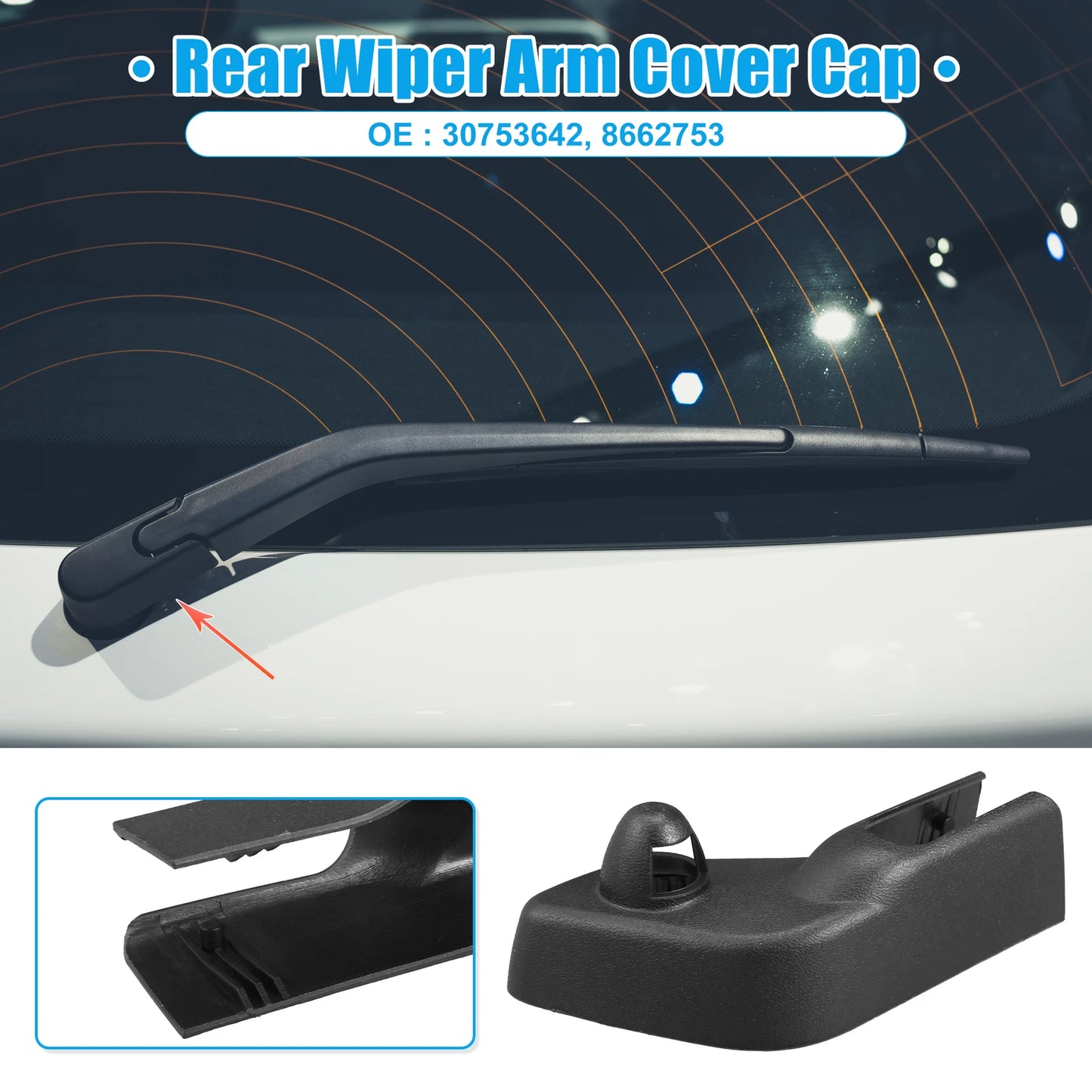 Rear Windshield Wiper Arm Nut Cap for Volvo V70 (2001-2007)