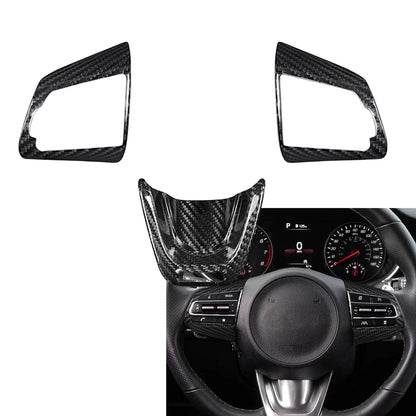 Carbon Fiber Steering Wheel Cover for Kia Stinger (2018-2023) 3 x pcs