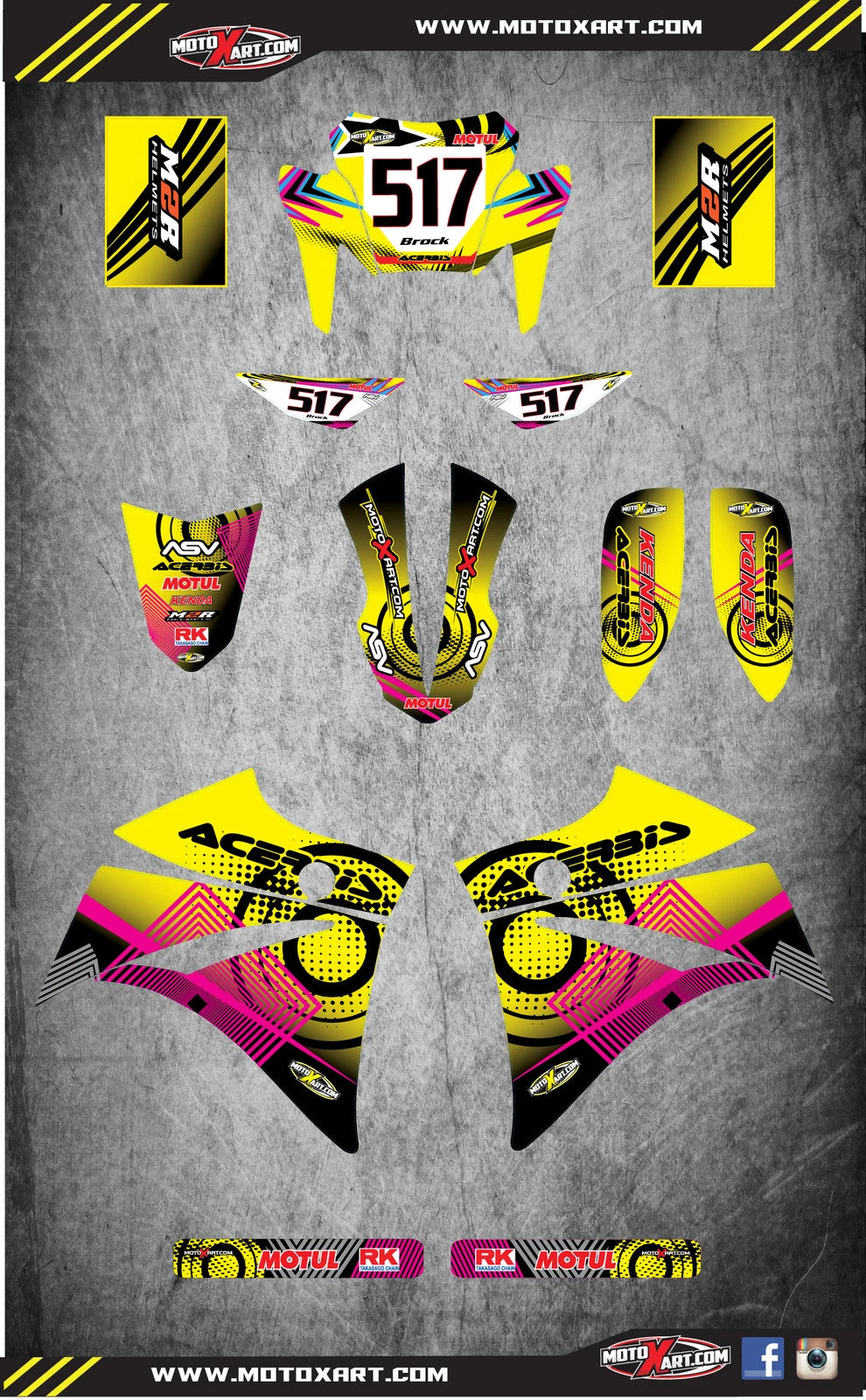 Neon Style Graphic Kit for Yamaha XT 660 R