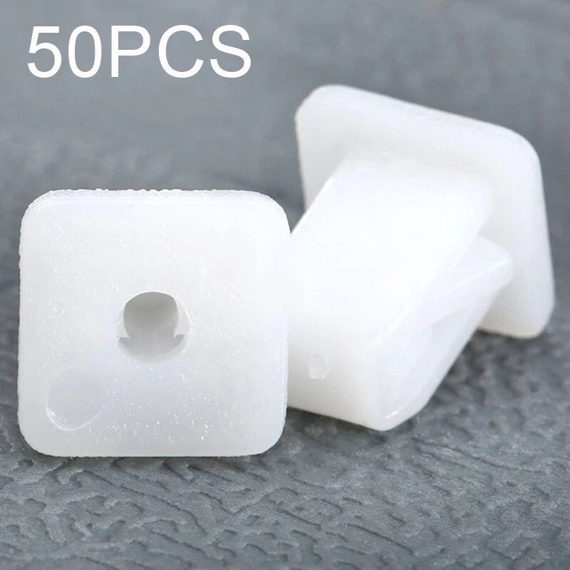 50pcs White Car Clips Square Fasteners Retainer for Fender Bumper Door Trim