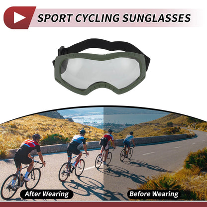 Motorcycle Riding Goggles / Clear Lens Green Frame PC PU for Motorcycle