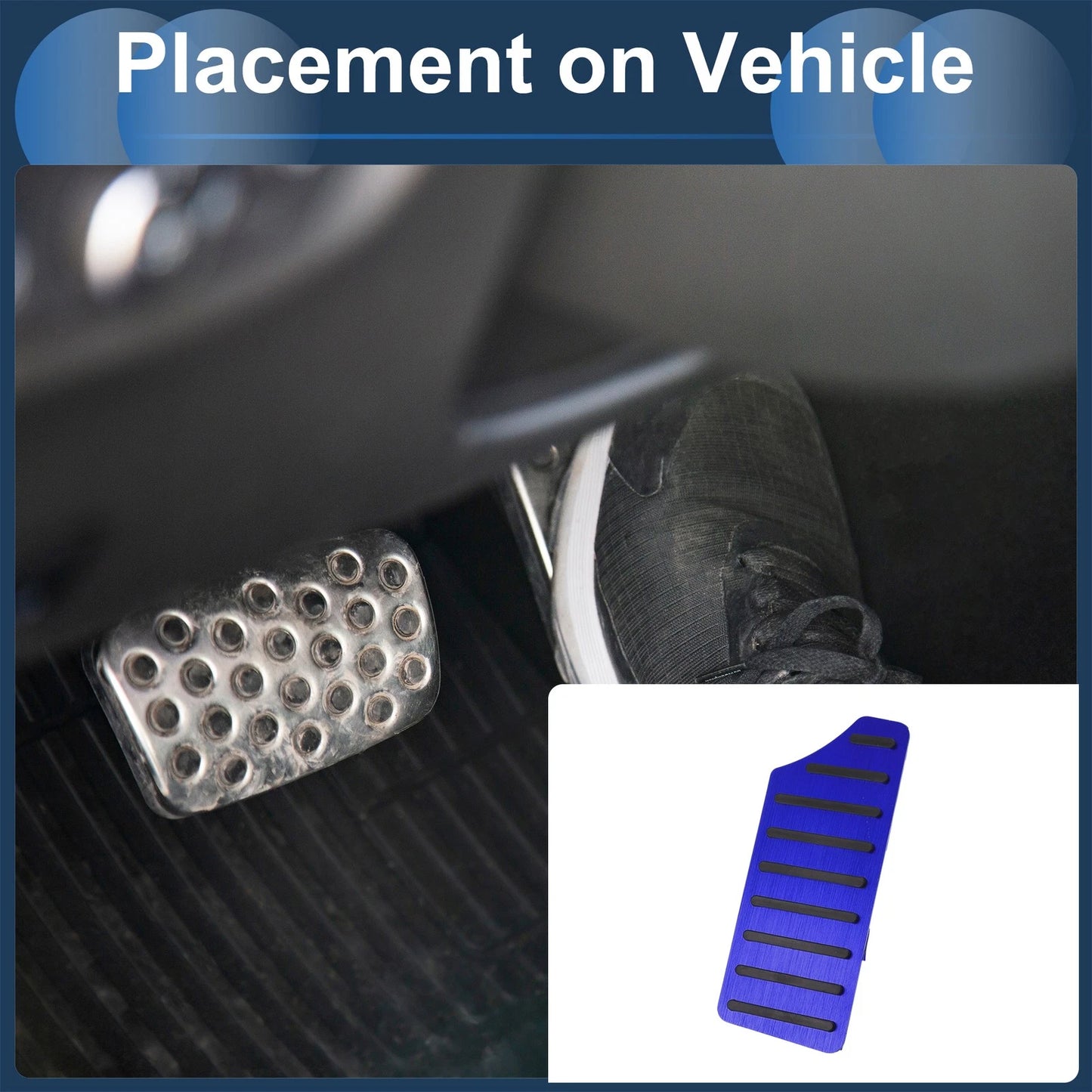 Footrest Pedal Cover for Honda Civic 2016-2024 Aluminum Alloy Blue (2016-2024)