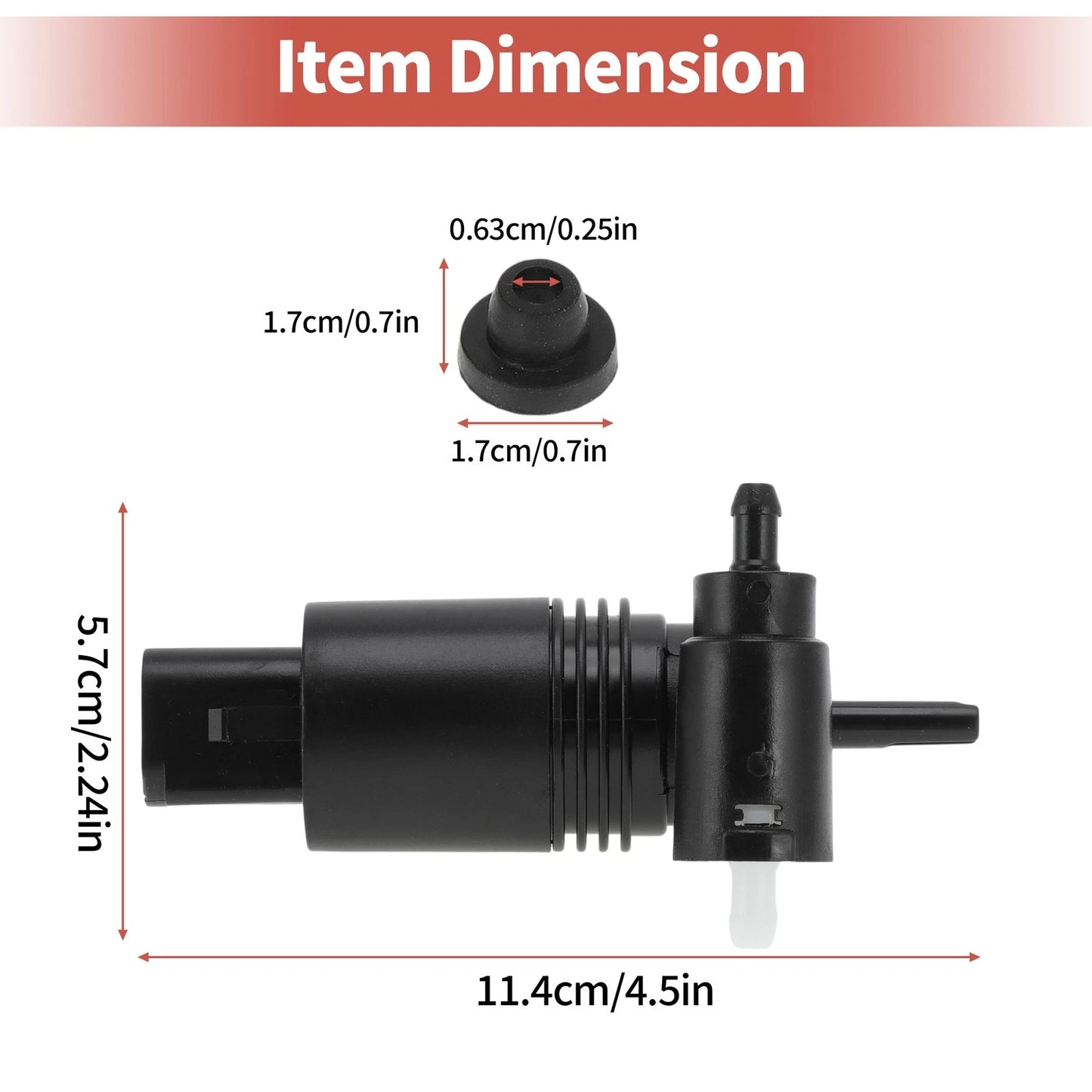 Windshield Washer Pump for Cadillac Chevy Equinox (2005-2017)