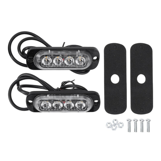 2 x 12V License Plate Light Yellow Rainproof for Car Motorcycle