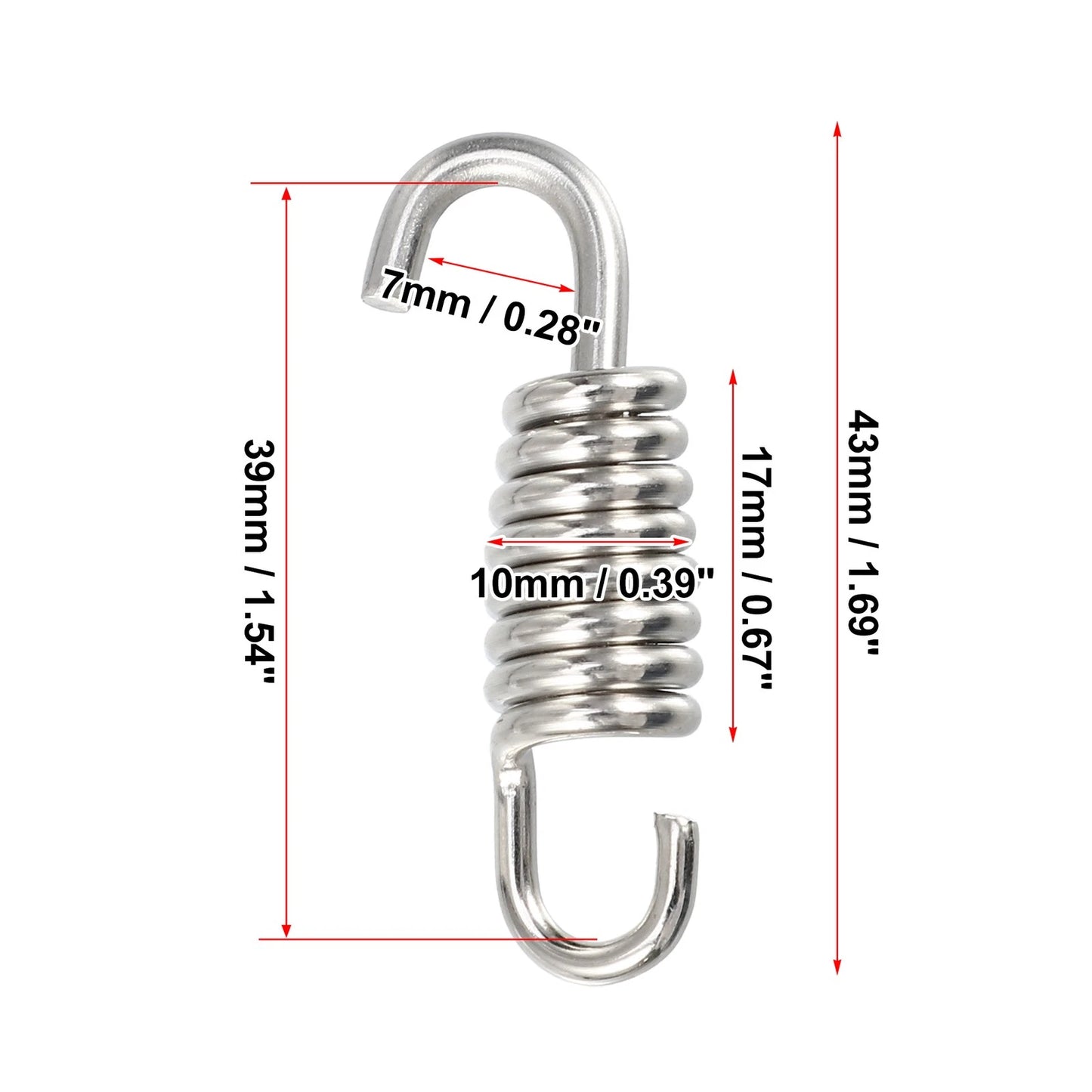 2 x Exhaust Pipe Spring 43mm 1.69in for Universal Motorcycle