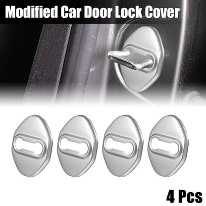4 x Car Door Lock Latch Covers for Ford Focus (2019-2021) Silver Tone