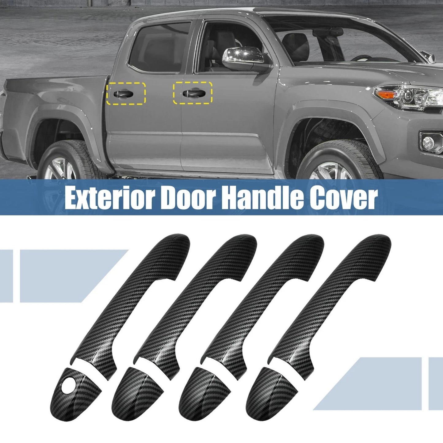 8pcs ABS Carbon Fiber Door Handle Cover Trim for Toyota Tacoma (2016–2021)