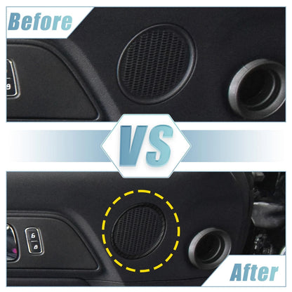 2 x Door Speaker Rings Stickers Trims Covers for Ford Mustang (2015-2020)