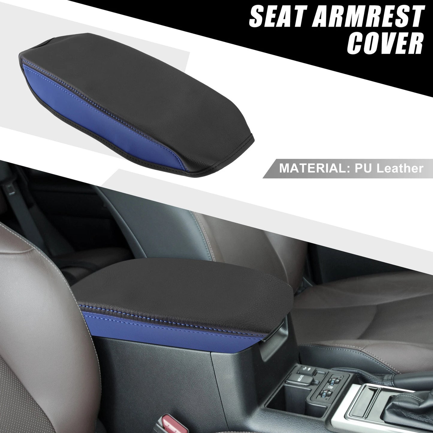 Armrest Cover for Toyota RAV4 2013-2018 Black Blue