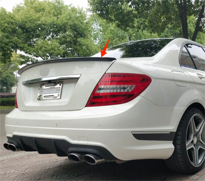 Rear Boot Spoiler Wing for Mercedes C Class W204 Sedan Glossy Black (2008-2014)