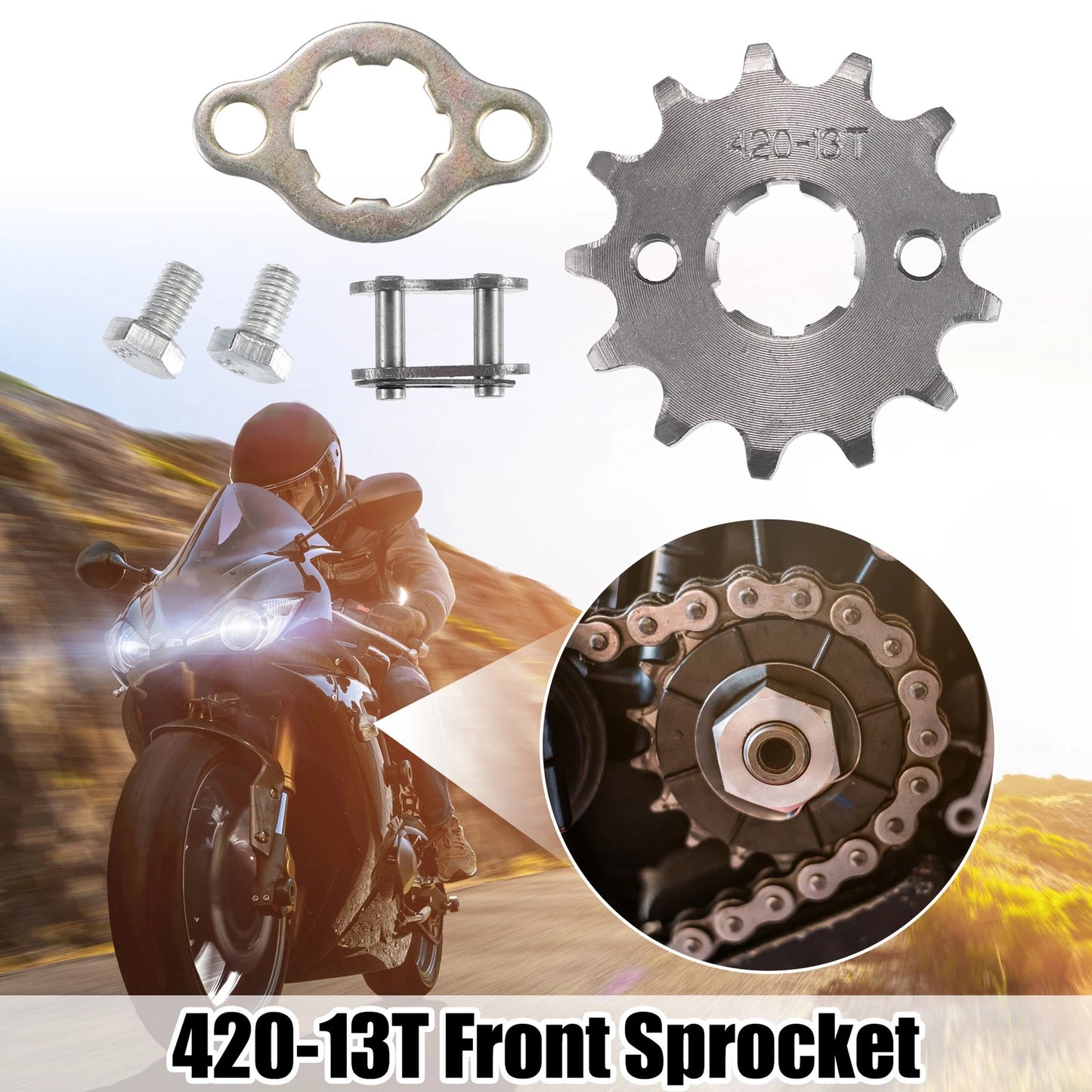 Sprocket / 420 13T 20mm Motorcycle Engine Sprocket for Dirt Bike Mini Bike
