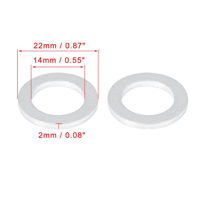 4 x M14 Silver Tone Oil Drain Plug Gaskets for Honda (94109-14000)