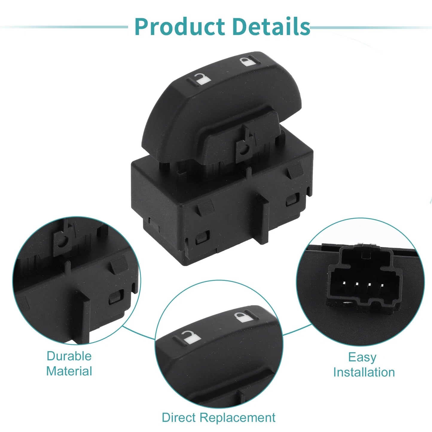 Car Door Lock Switch for Ford F-150 2009 (2009) - Black Replacement Part