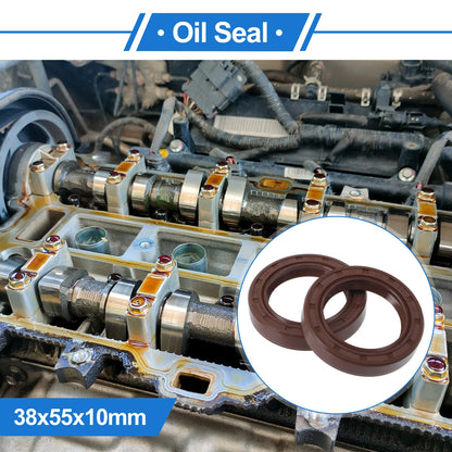 Oil Seal 38x55x10mm Brown 2 x Rotary Shaft Seal FKM Rubber