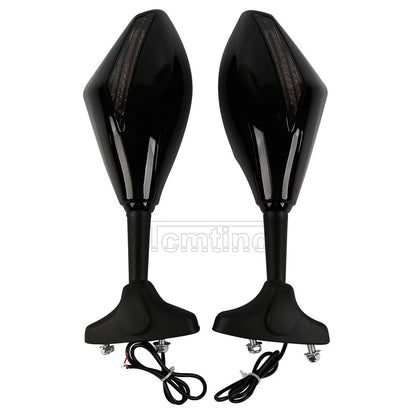 LED Turn Signal Rear View Side Mirrors for Yamaha YZF R6 (1999-2012) R6S (2006-2009)