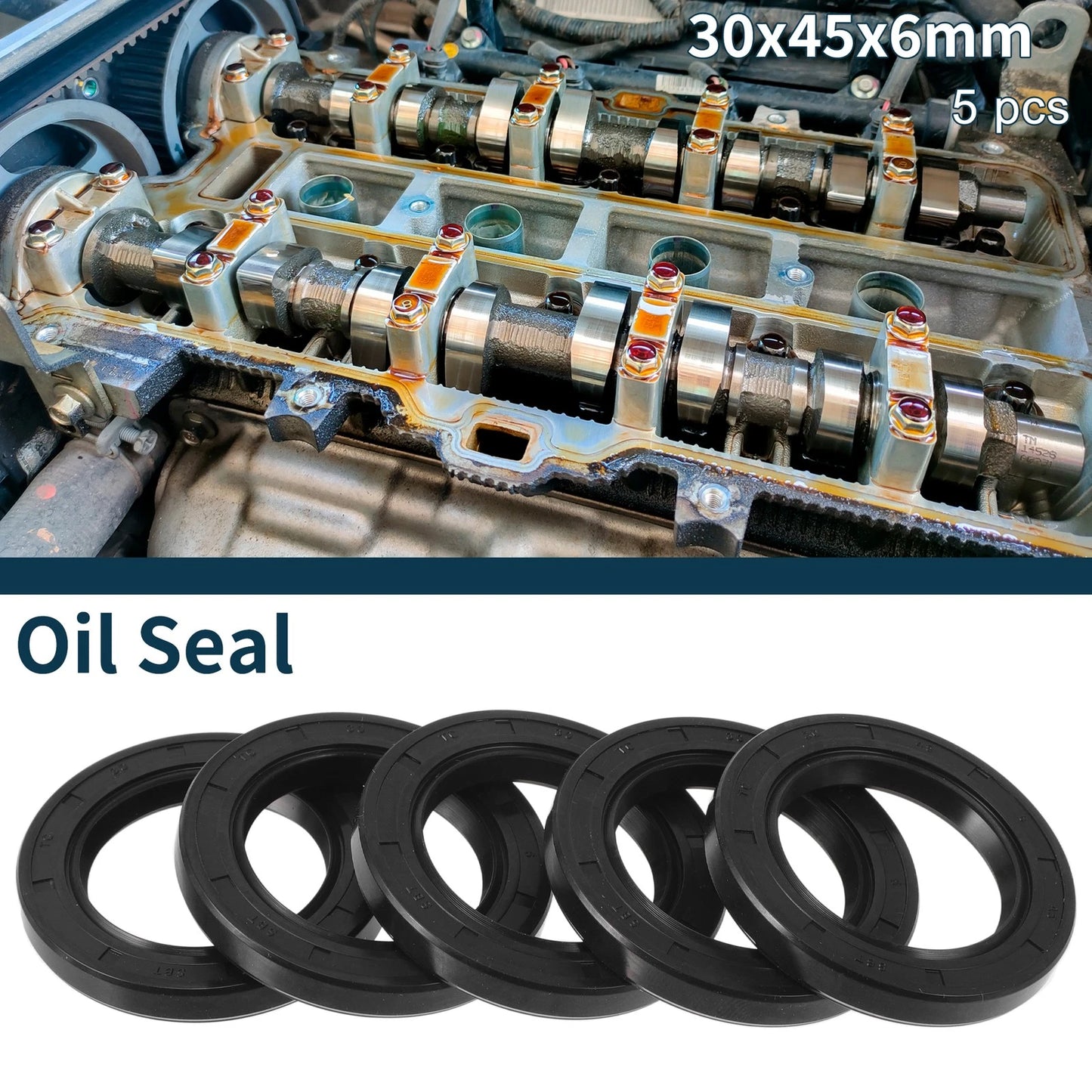 Oil Seal / 30x45x6mm / Seal Ring Rotary Shaft Seal NBR Rubber for Make Model