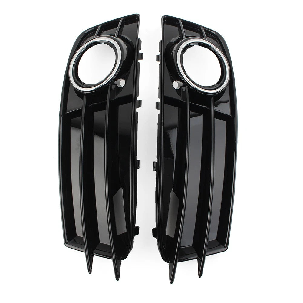 Front Bumper Fog Light Grille Cover with Chrome Ring for Audi A3 (09-12)