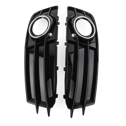 Front Bumper Fog Light Grille Cover with Chrome Ring for Audi A3 (09-12)
