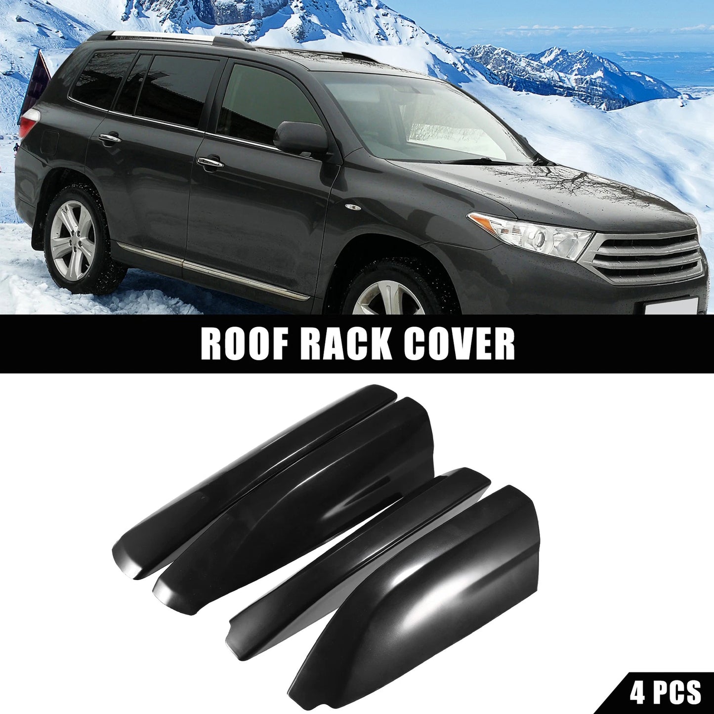Auto Roof Rack Rails End Cap Covers for Toyota Highlander (2008-2013)