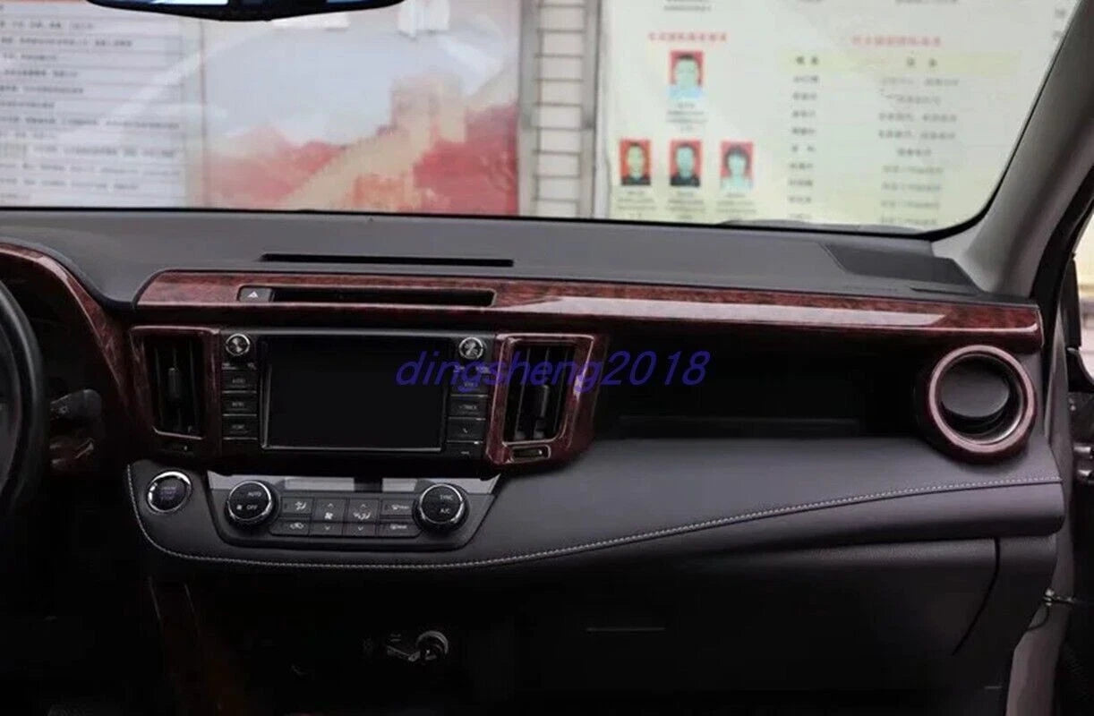 17 x Agate Wood Grain Glossy ABS Interior Trim for Toyota Rav4 (2013–2018)