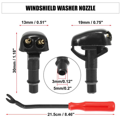 3 x Front Windshield Washer Nozzles for Mitsubishi Lancer (1995-2005)
