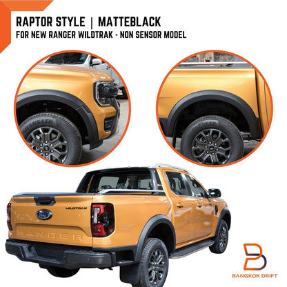 Raptor Style Matte Black Fender Flares for Ford Ranger 2022-2023