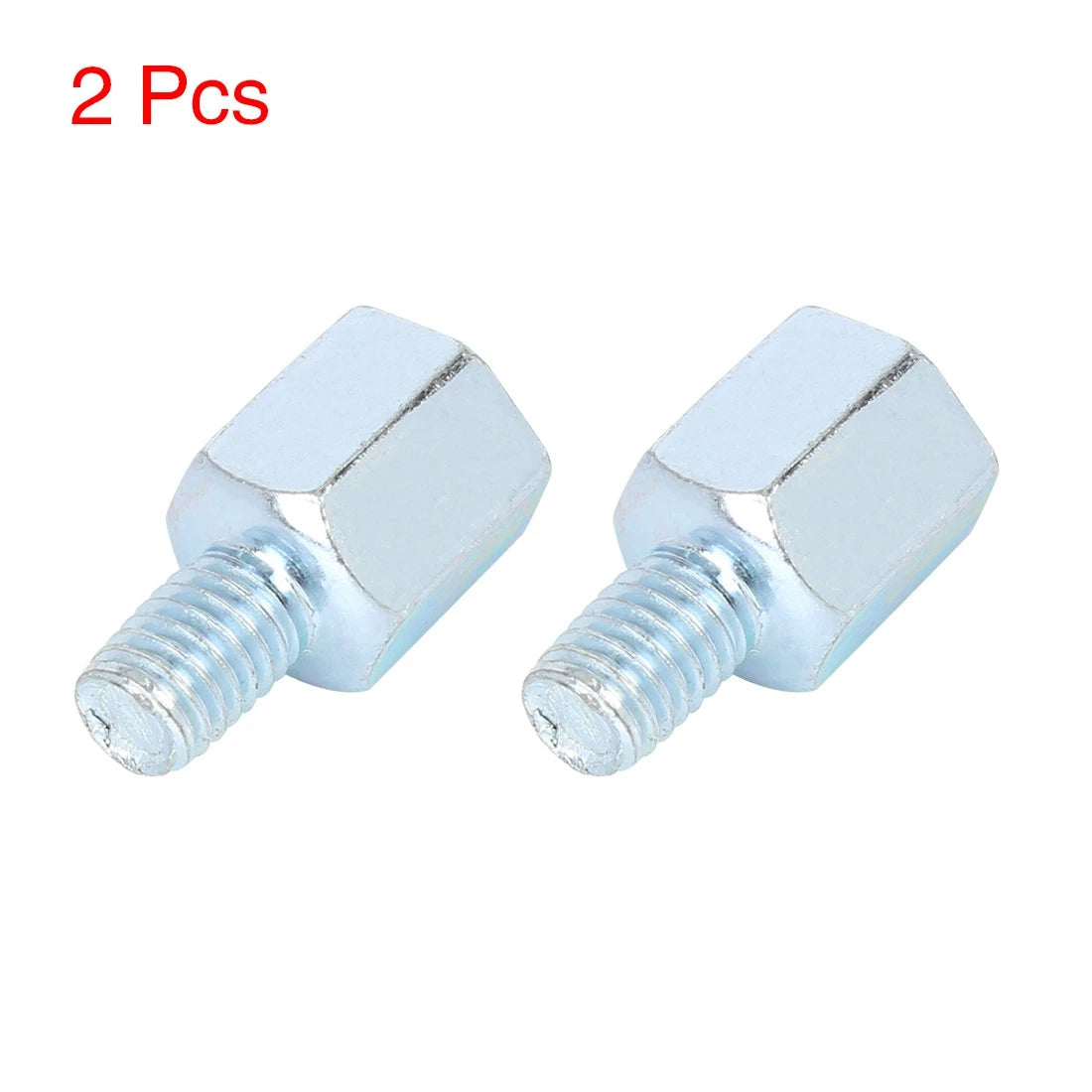 2 x 8mm RH to 8mm RH Rearview Mirror Adapters Silver Tone for Motorcycle