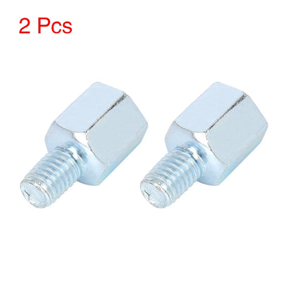2 x 8mm RH to 8mm RH Rearview Mirror Adapters Silver Tone for Motorcycle