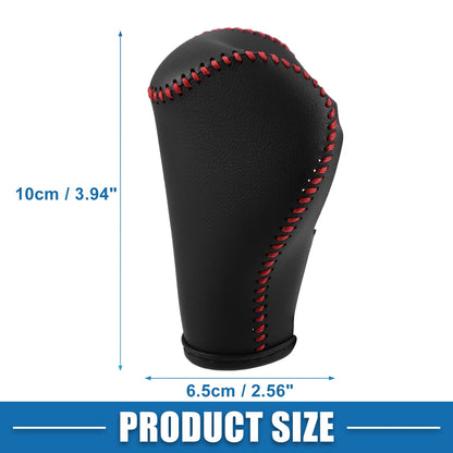 Gear Shifting Knob Cover for Jeep Cherokee (2014-2023) - PU Leather Black Red