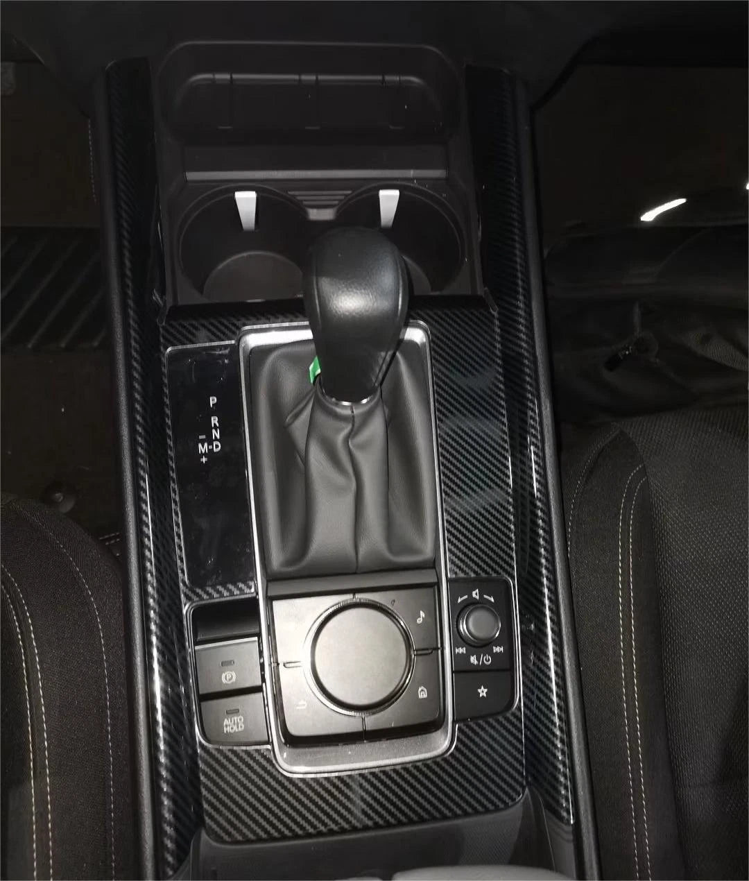 Steel Fiber Gear Shift Box Panel Cover for 2023-2024 Mazda CX-50