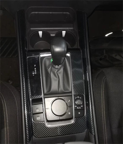 Steel Fiber Gear Shift Box Panel Cover for 2023-2024 Mazda CX-50