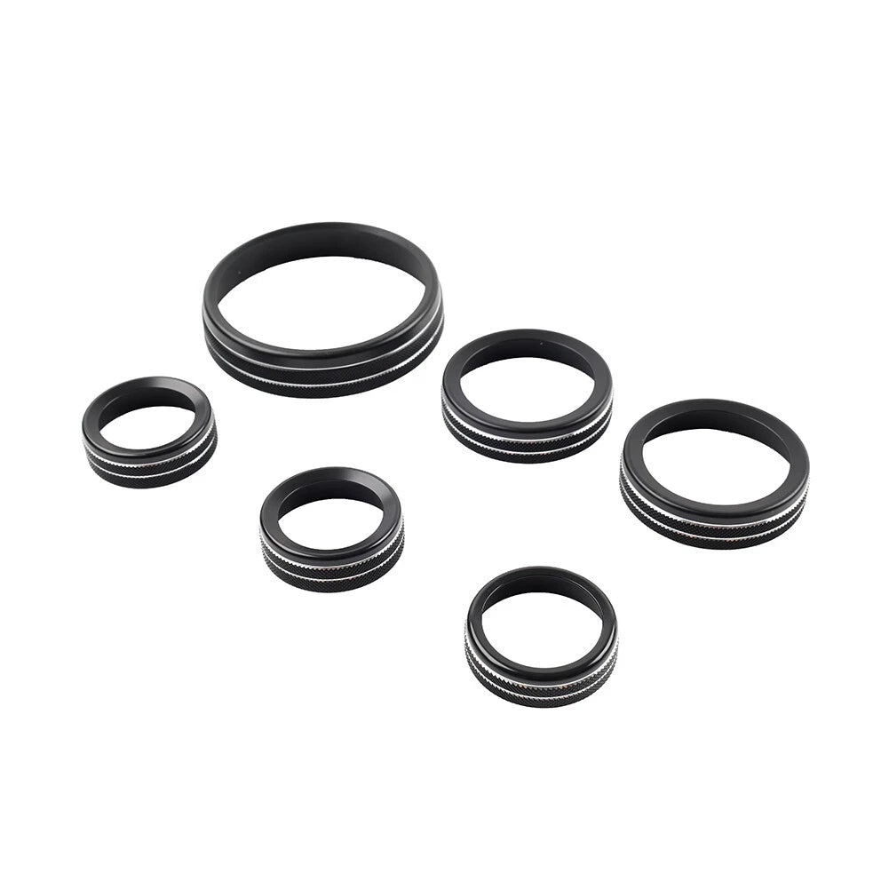 Black AC Stereo Tune Knob Headlight Switch Covers for Ford Bronco (2021-2022)