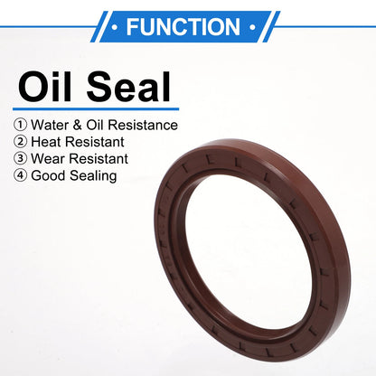 Oil Seal 2 Pcs Rotary Shaft Seal FKM Rubber 68x90x10mm Brown for Make Model