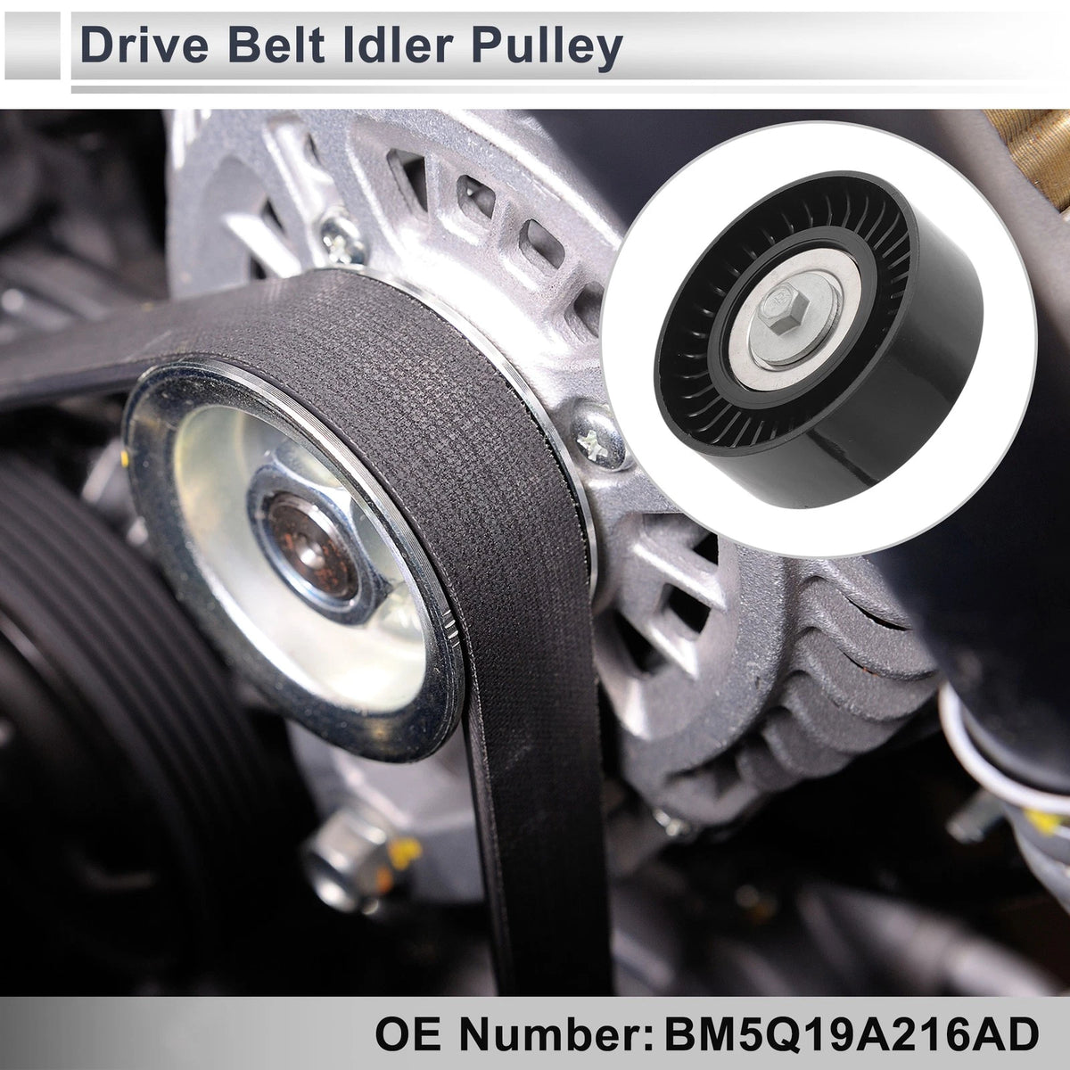 Drive Belt Idler Pulley for Volvo S60 (2010-2015) 1 x Black