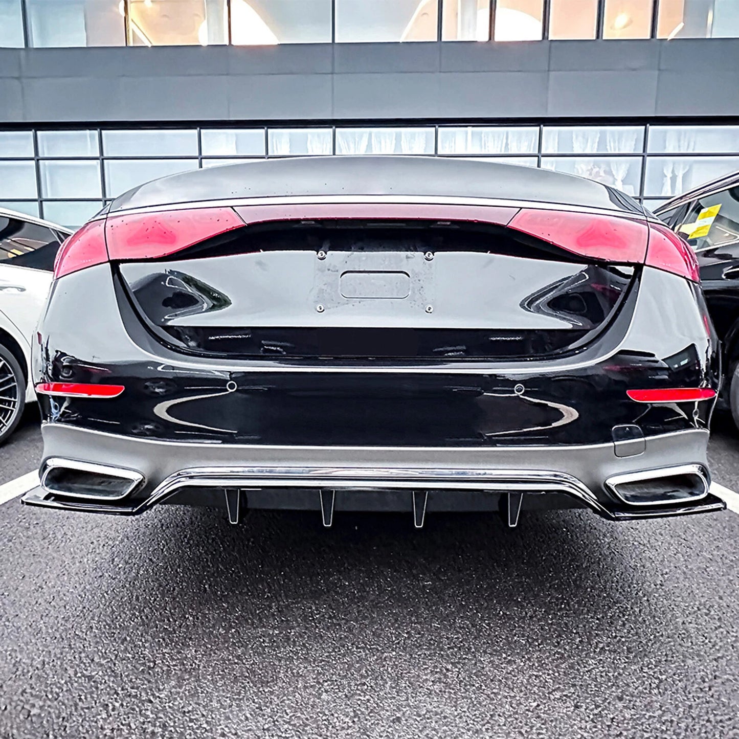 3 x Gloss Black Rear Bumper Diffuser Lip for Mercedes Benz E Class (2024-2025)