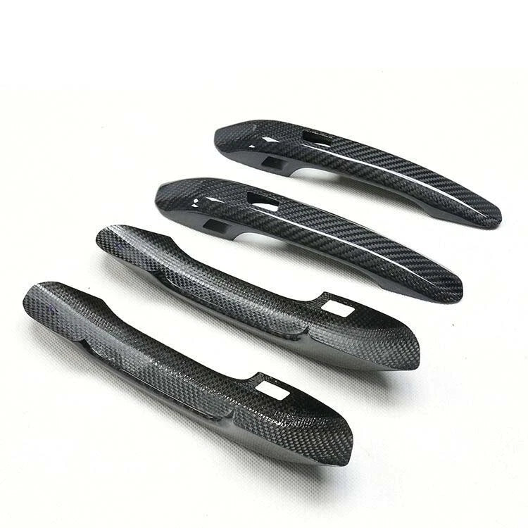 100% Carbon Fiber Exterior Door Handle Cover Trim for Audi A4 S4 B9 2017-2023