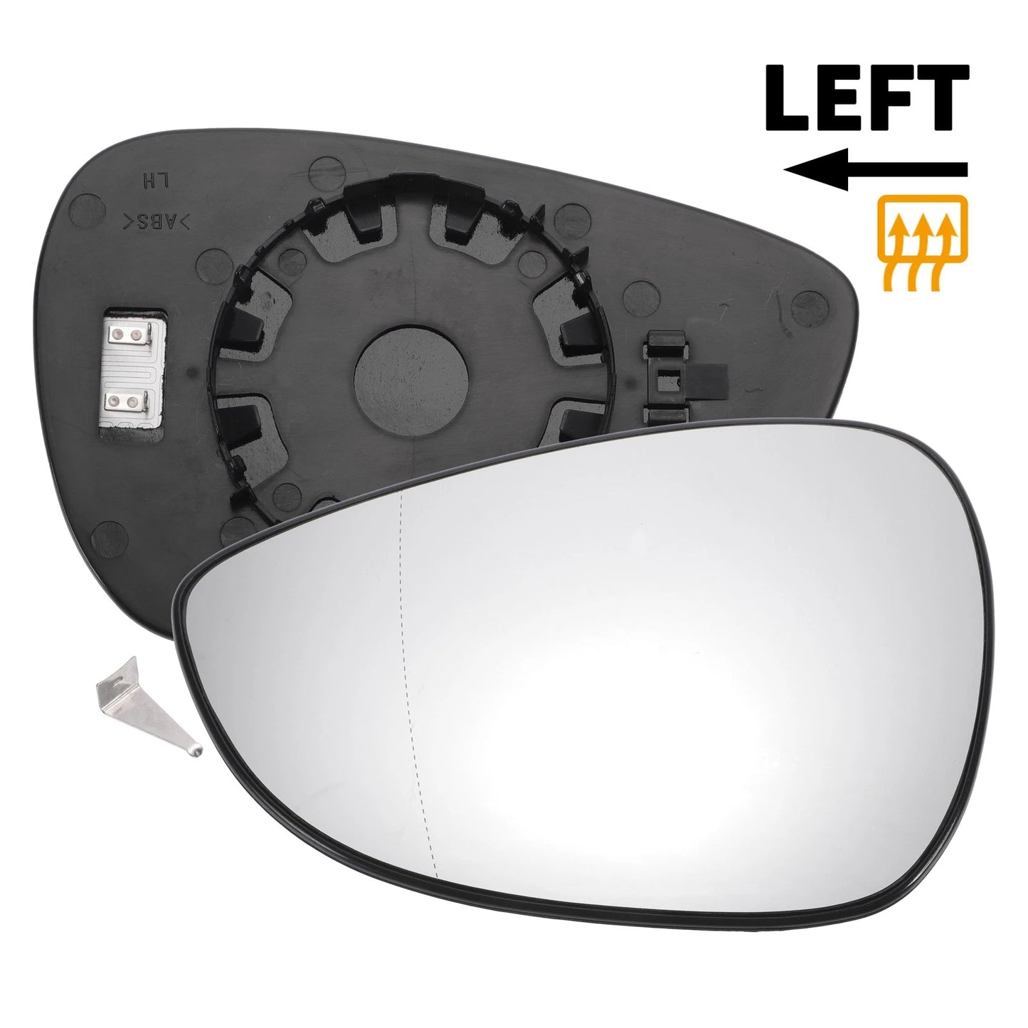 Left Side White Heated Mirror Glass for Ford B Max Fiesta (2012-2019)