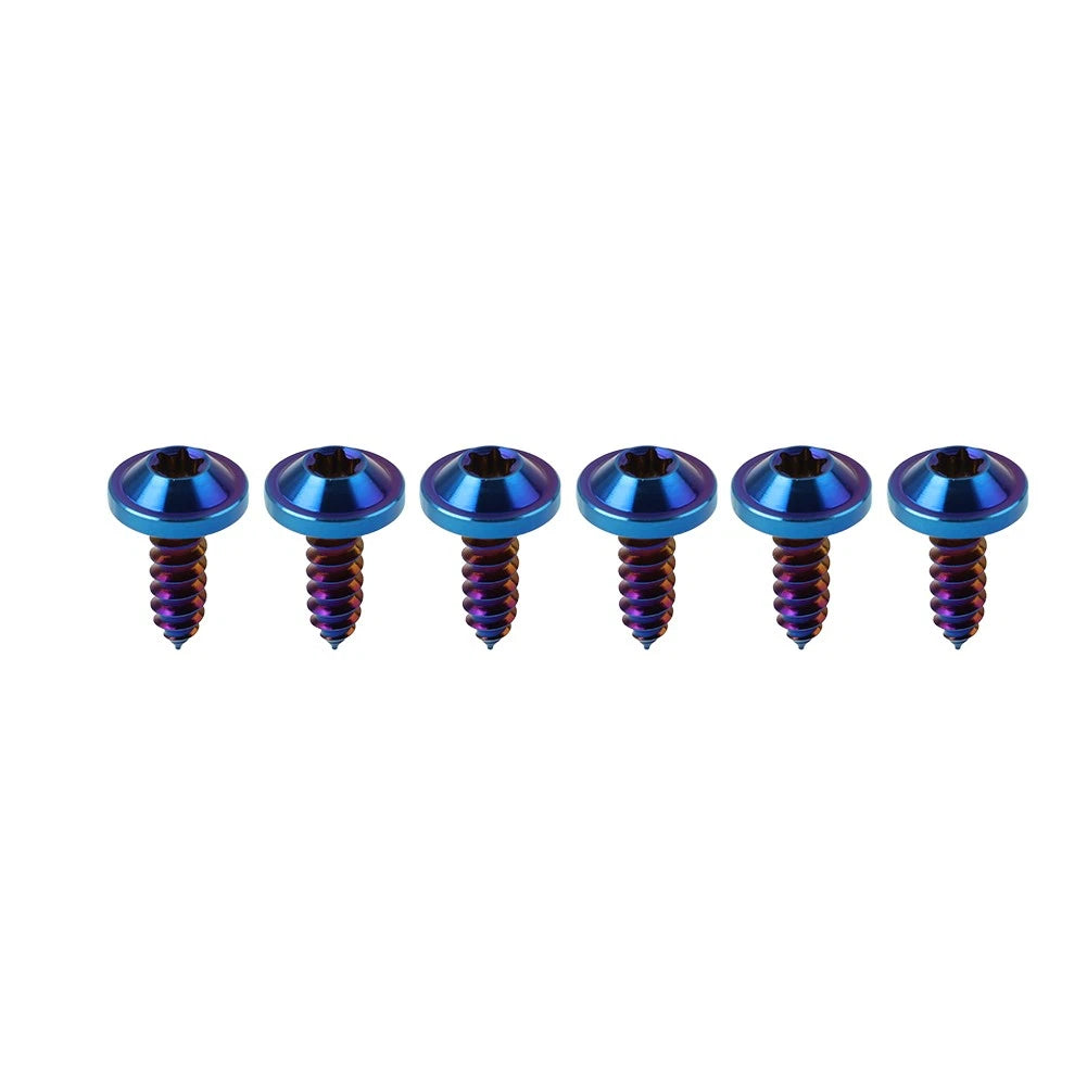 6pcs M5x15mm Titanium Torx Head Self Tapping Screws for Fastening Blue