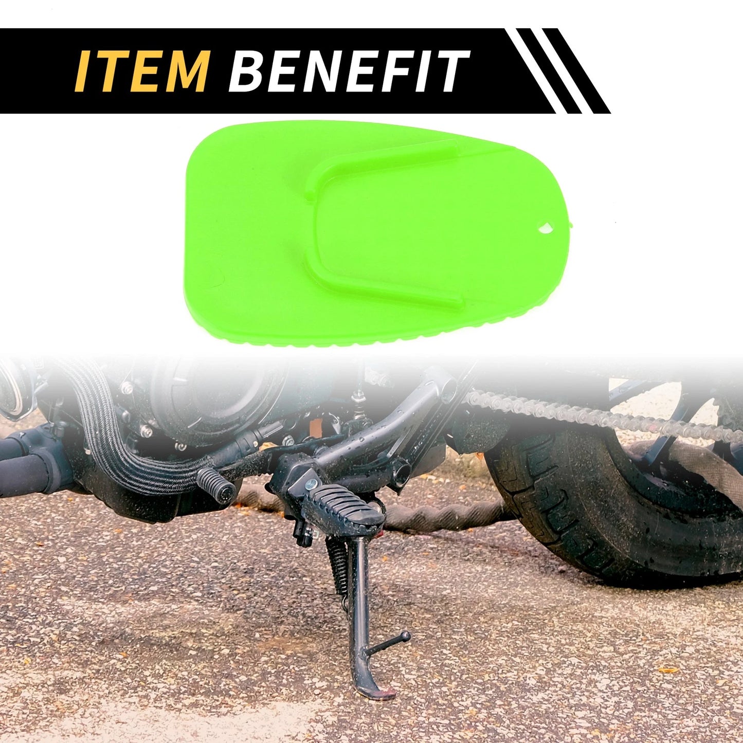 Kickstand Pad 3.54x2.36in Support Plate Green 2 x Universal Motorcycle