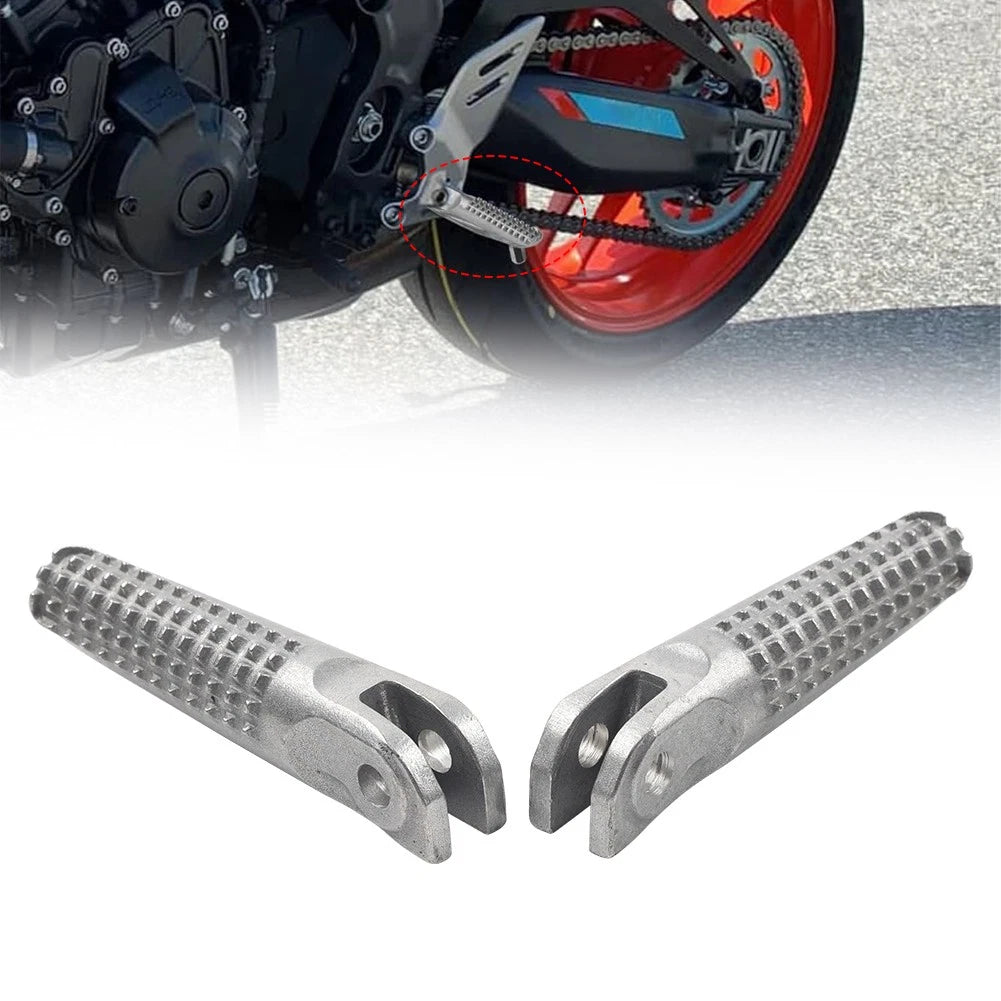 Silver Front Rider Footpeg Footrest Pedals for Yamaha MT09 SP (2021-2023)
