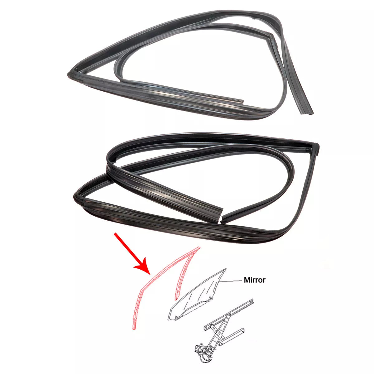 Rear Door Glass Run Channel for Toyota Corolla Levin AE100/101/102 1991-1998