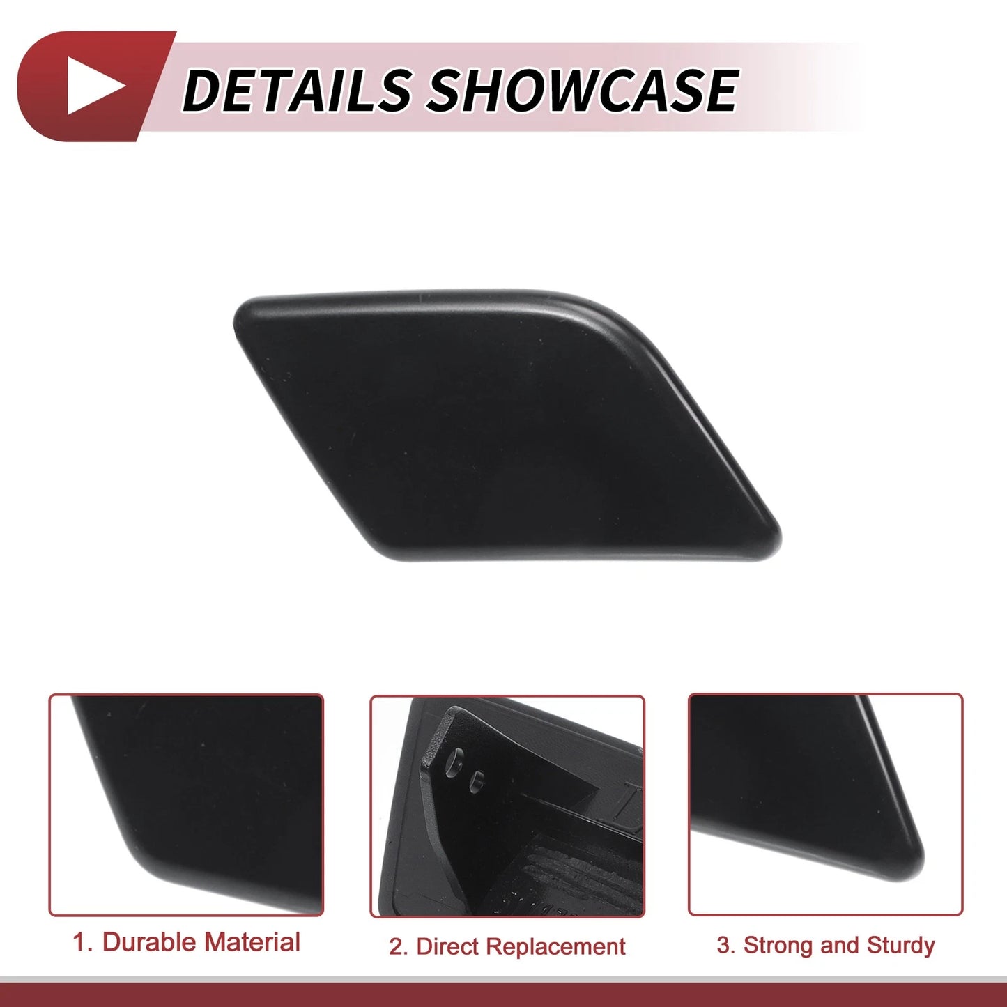 Pair Front Left & Right Washer Nozzle Cover Caps for BMW X1 Unpainted