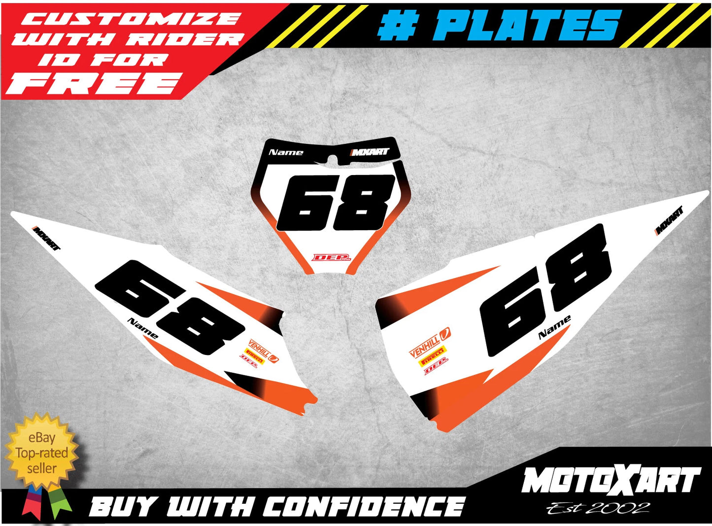 STORM Style Number Plate Graphics for KTM SXF SX 125 250 450 (2019-2022)