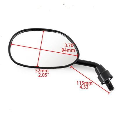 8mm Black Rear View Mirrors for Yamaha XT250 XT350 XT600 (2000-2023)