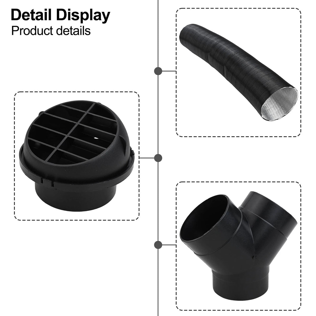 75mm Air Diesel Heater Exhaust Y Pipe 2 Outlets 4 Clamps